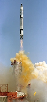 The Gemini-Titan 4 spaceflight launches from Cape Canaveral, Florida The Gemini-Titan 4 spaceflight launches from Cape Canaveral, Florida