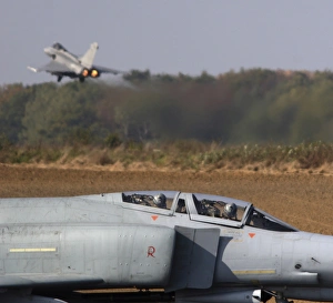 German F-4F Phantom and a French Rafale aircraft, Belgium German F-4F Phantom and a French Rafale aircraft, Belgium