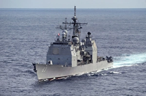 The guided missile cruiser USS Cowpens The guided missile cruiser USS Cowpens