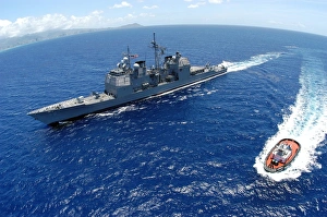 The guided-missile cruiser USS Vincennes The guided-missile cruiser USS Vincennes
