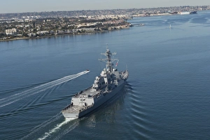 Guided-missile destroyer USS William P. Lawrence departs San Diego Guided-missile destroyer USS William P. Lawrence departs San Diego