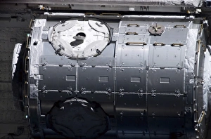 Space Shuttle Discovery Prints: The Harmony node in the payload bay of Space Shuttle Discovery