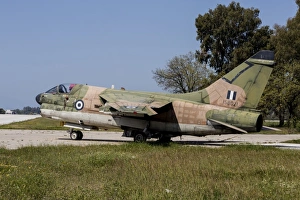 A Hellenic Air Force A-7E Corsair parked at Araxos Air Base, Greece A Hellenic Air Force A-7E Corsair parked at Araxos Air Base, Greece