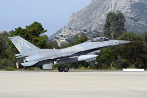 Hellenic Air Force F-16C Block 52 landing at Araxos Air Base Hellenic Air Force F-16C Block 52 landing at Araxos Air Base