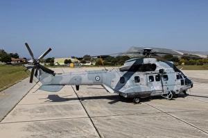 A Hellenic Air Force Super Puma search and rescue helicopter A Hellenic Air Force Super Puma search and rescue helicopter