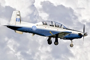 A Hellenic Air Force T-6 Texan II prepares for landing A Hellenic Air Force T-6 Texan II prepares for landing