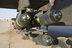 Hellfire missiles on an AH-64D Apache Longbow helicopter Hellfire missiles on an AH-64D Apache Longbow helicopter