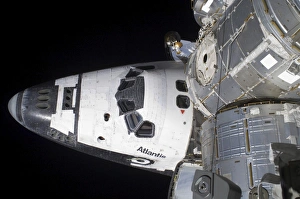 A high-angle view of the crew cabin of space shuttle Atlantis A high-angle view of the crew cabin of space shuttle Atlantis