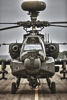 High Dynamic Range Photography Prints: High Dynamic range image of an AH-64 Apache helicopter on the runway