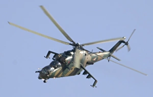 A Hungarian Mi-24 Hind in flight over Germany A Hungarian Mi-24 Hind in flight over Germany