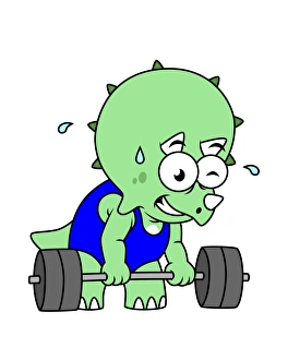 Illustration of a Triceratops lifting weights Illustration of a Triceratops lifting weights