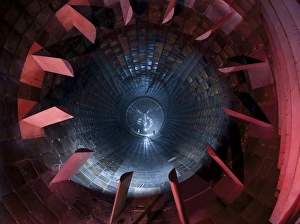 Inside the diffuser section of a 16-foot supersonic wind tunnel Inside the diffuser section of a 16-foot supersonic wind tunnel