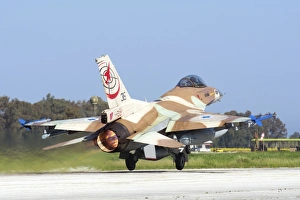 Israeli Air Force F-16C Block 30 Barak taking off from Andravida, Greece Israeli Air Force F-16C Block 30 Barak taking off from Andravida, Greece