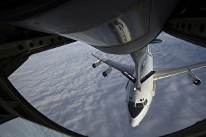 A KC-135 Stratotanker refuels a NATO E-3 Sentry aircraft A KC-135 Stratotanker refuels a NATO E-3 Sentry aircraft