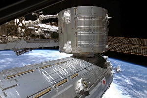 The Kibo Japanese Pressurized Module and Kibo Japanese logistics module of the International The Kibo Japanese Pressurized Module and Kibo Japanese logistics module of the International