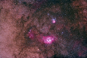 The Lagoon Nebula and Trifid Nebula in the constellation Sagittarius The Lagoon Nebula and Trifid Nebula in the constellation Sagittarius