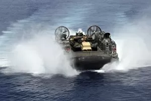 Air Cushioned Landing Craft Collection: A landing craft air cushion transits the Red Sea at high speed