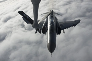 A Luftwaffe F-4F Phantom II approaches a tanker for refueling A Luftwaffe F-4F Phantom II approaches a tanker for refueling