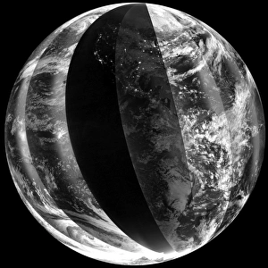 Black And White Space Images Prints: Lunar eclipse