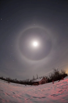Lunar halo taken near Gleichen, Alberta, Canada Lunar halo taken near Gleichen, Alberta, Canada