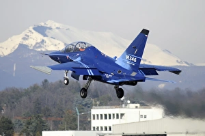 M-346 Master first prototype taking off from Venegono Airport, Italy M-346 Master first prototype taking off from Venegono Airport, Italy