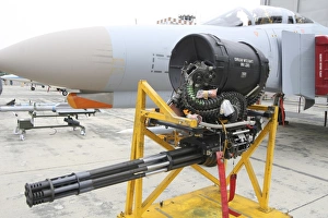 A M61 Vulcan rotary cannon of the F-4 Phantom A M61 Vulcan rotary cannon of the F-4 Phantom
