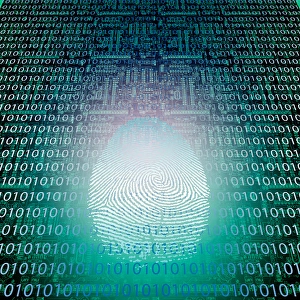 Machine Fingerprint Print - Binary Code Circuit Board Pattern