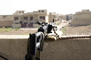 Machine gun post at a prison in Baghdad, Iraq Machine gun post at a prison in Baghdad, Iraq