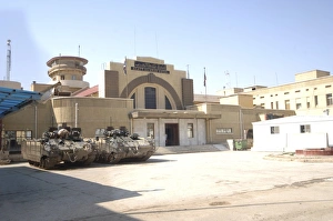 MCV-80 Warrior vehicles parked outside headquarters in Iraq MCV-80 Warrior vehicles parked outside headquarters in Iraq