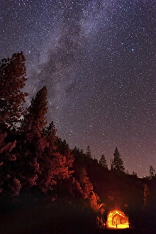Milky Way over mountain tunnel in Yosemite National Park Milky Way over mountain tunnel in Yosemite National Park