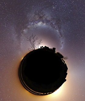 The Milky Way and zodiacal light presented as a mini planet The Milky Way and zodiacal light presented as a mini planet