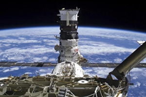 The Mini Research Module 2 docked with the International Space Station The Mini Research Module 2 docked with the International Space Station