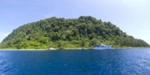 MV Spirit of Solomons moored in front of Mary Island, Solomons MV Spirit of Solomons moored in front of Mary Island, Solomons