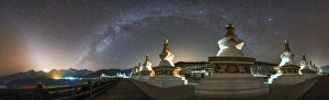 The night sky over a Buddhist shrine in Yunnan pronvince of China The night sky over a Buddhist shrine in Yunnan pronvince of China