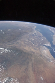 Oblique photo of Ethiopia and part of the Red Sea as viewed from space Oblique photo of Ethiopia and part of the Red Sea as viewed from space