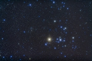 Open cluster Hyades and giant star Aldebaran in the constellation of Taurus Open cluster Hyades and giant star Aldebaran in the constellation of Taurus