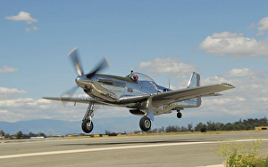 P-51D Mustang taking off from Chino, California P-51D Mustang taking off from Chino, California