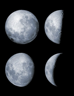 Space Photography Prints: Four phases of the moon