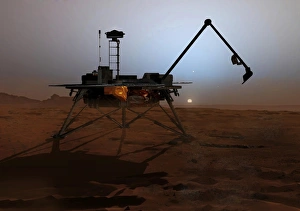 Print of Phoenix Mars Lander in Winter