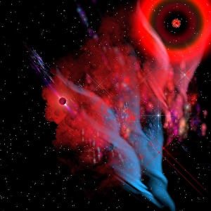 Interstellar Gas Clouds Prints: Red Sun Nebula