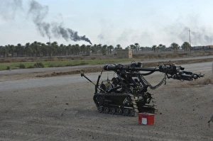 A remote controlled vehicle used to inspect improvised explosive devices A remote controlled vehicle used to inspect improvised explosive devices