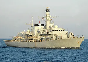 The Royal Navy frigate HMS Monmouth transits the Atlantic Ocean The Royal Navy frigate HMS Monmouth transits the Atlantic Ocean