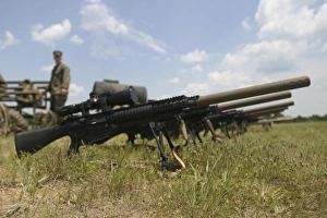 Scout Snipers line up their new MK-11 sniper rifles Scout Snipers line up their new MK-11 sniper rifles