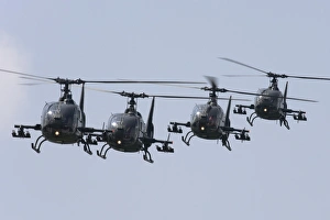 Serbian Air Force Soko SA-342L GAMA choppers in flight over Serbia Serbian Air Force Soko SA-342L GAMA choppers in flight over Serbia