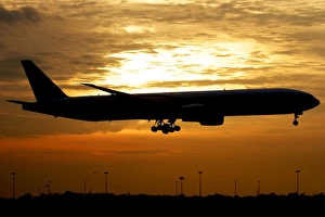 Silhouette of a Pakistan International Airlines Boeing 777 Silhouette of a Pakistan International Airlines Boeing 777