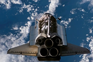 Space Shuttle Atlantis Print - Aft View in Earth Orbit