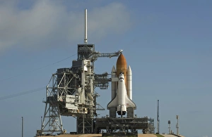 Space Shuttle Discovery sits ready on the launch pad at Kennedy Space Center Space Shuttle Discovery sits ready on the launch pad at Kennedy Space Center