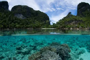 Southeast Asia Mountain Landscape Prints: Split level photo, Misool area