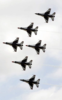 The Thunderbirds form a 6-ship Delta formation The Thunderbirds form a 6-ship Delta formation