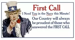 World War Propaganda Poster Art Collection: Uncle Sam vintage war poster